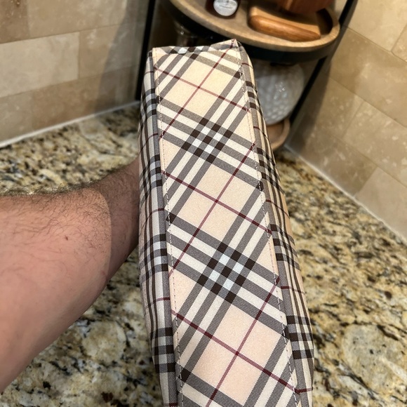 Burberry Blue Label Nova Check Beige Canvas Handbag Authentic - Picture 4 of 8